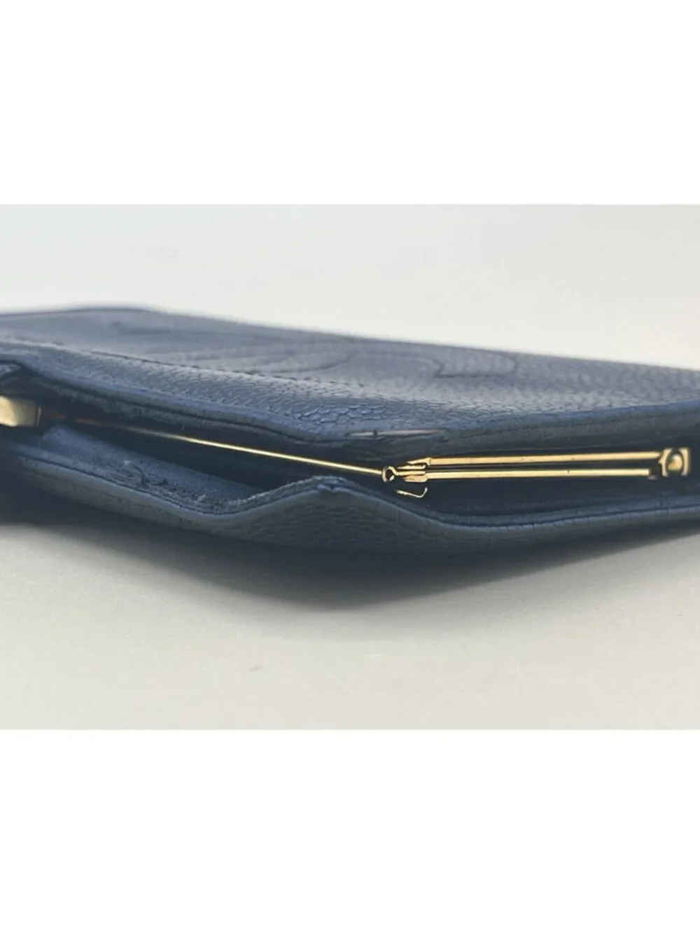 Chanel Timeless CC Long Bifold Wallet Black Caviar Leather Serial Sticker Snap T